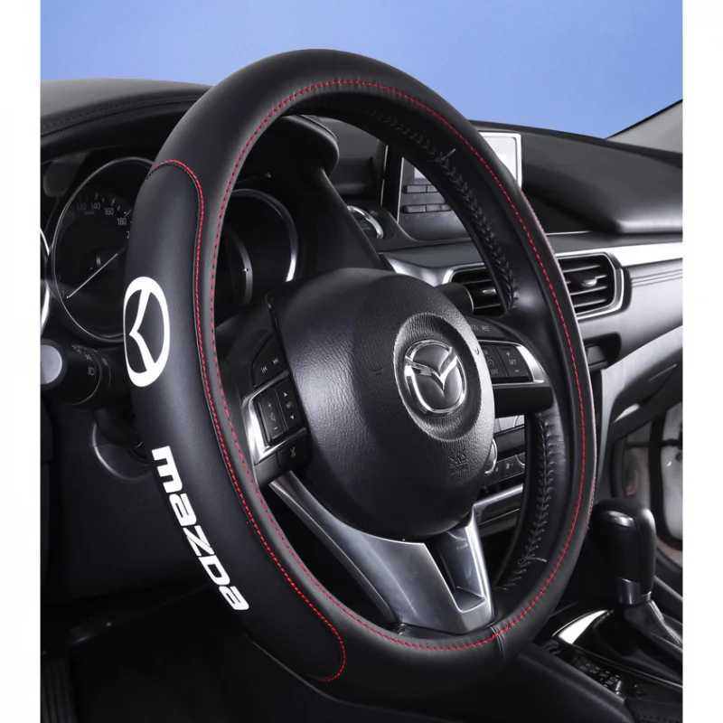 PU Leather Car Steering Wheel Cover for CX-3 CX-4 CX-5 CX-7 CX-9 Mazda 3 Axela 6 Gh Gj Demio Anti-Slip Funda Volante R250603