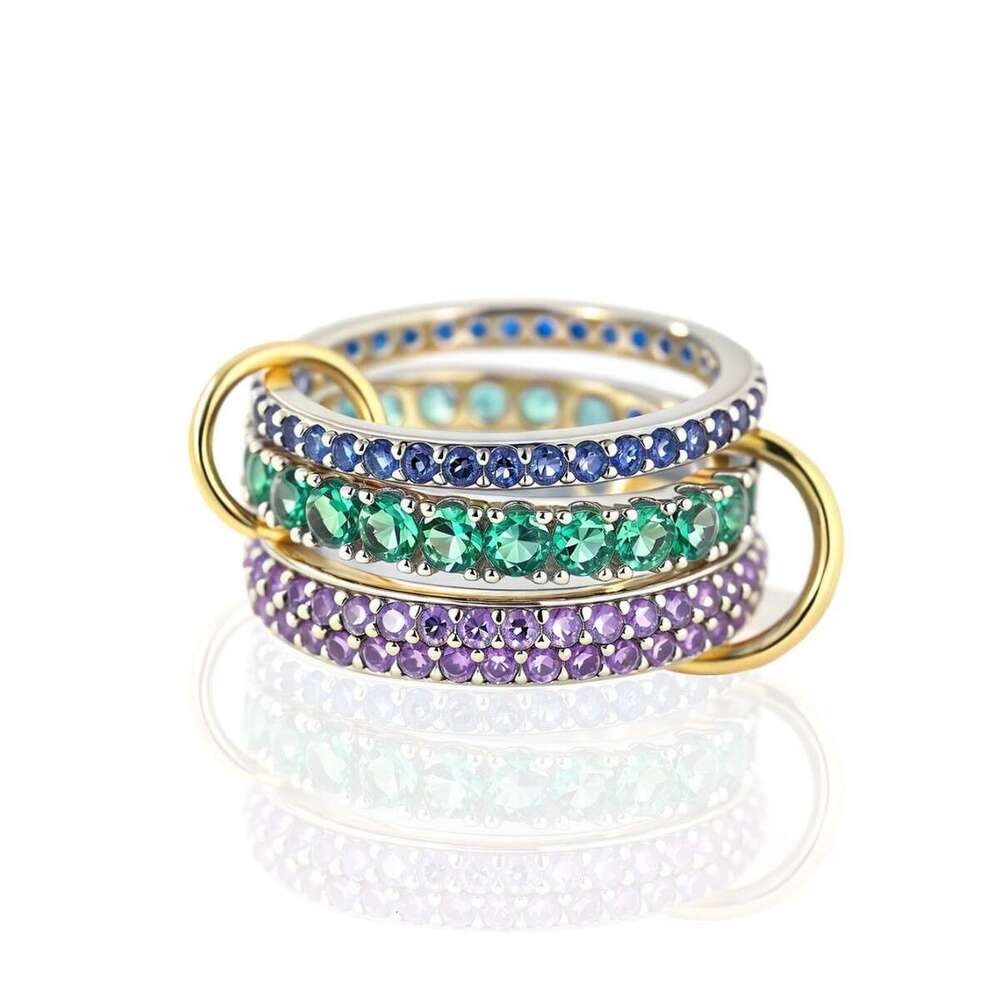 Interlocking Full Diamond Micro Paved Zircon Stacking Rings Special Jewelry Panyu Quality