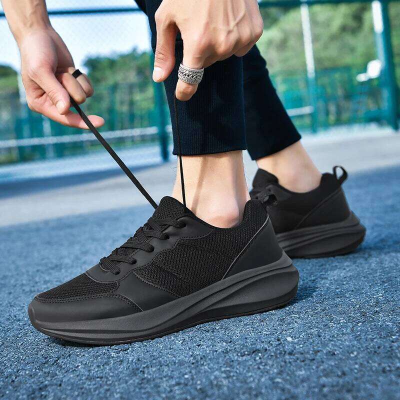 Men Soft Breathable Running Lightweight Mesh Platform Casual Shoes Black Sneakers Tenis Masculino Zapatillas Hombre