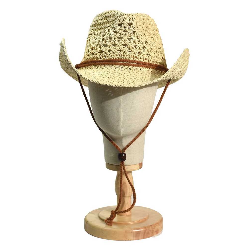 Panama Soft Handmade Cowboy Straw Hat Summer Men Women Outdoor Travel Beach Hats Unisex Solid Wide Brim Beach Sun Cap Fedora Hat W250602