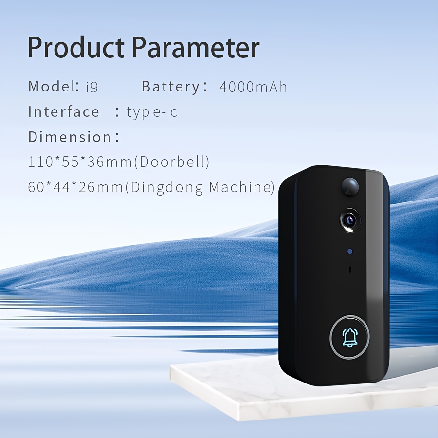 Smart Wireless Doorbell Visual-WiFi Door Doorbell Camera, Night Vision, Voice Changer, Photo&Video, Way Audio