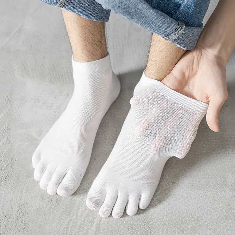 5 Pairs Men Summer Mesh Socks Five Finger Sock Low Cut Toe Socks with Separate Fingers Cotton Sports Socks W250603