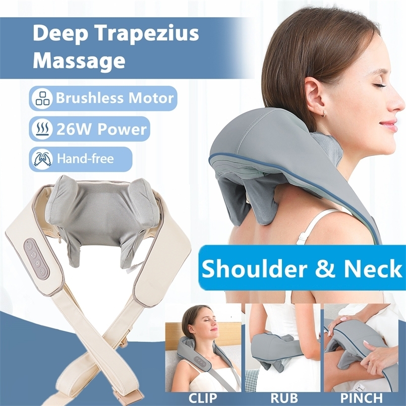 Foreverlily 26W Neck And Shoulder Massager Wireless Shoulder And Back Kneading Massage Shawl Trapezius Neck Cervical masajeador 250603