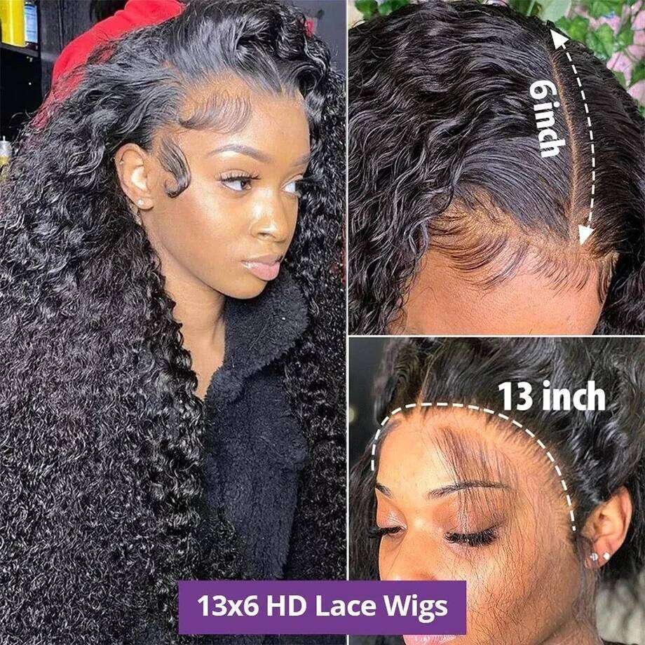 curly 100% human hair hd 13x6 lace frontal wig deep water wave cheap wigs on sale for women choice