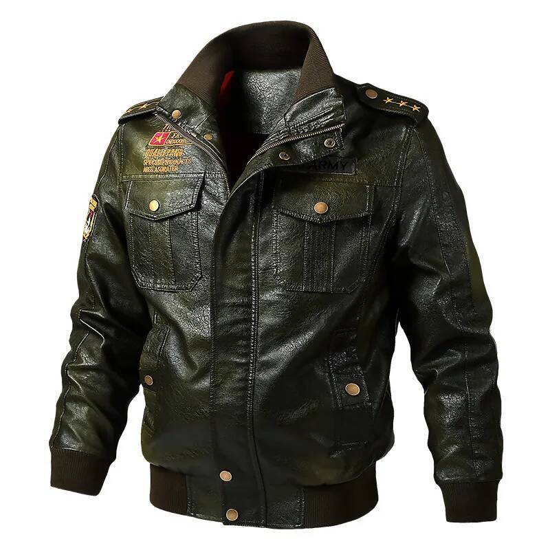 American Workwear Pilot Tactical Jacket, Spring And Autumn Motorcycle Suit, Men's Leather Jacket M-6Xl