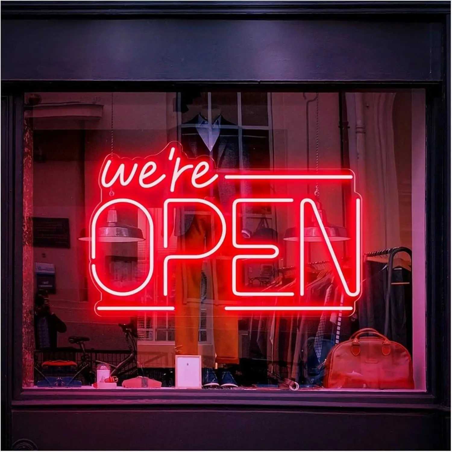 Hanging Art Neon Signs Were Open Neon Light USB Dimmable Business LED Night Light for Shop Market Restaurant Shop Wall Decor XJ250602