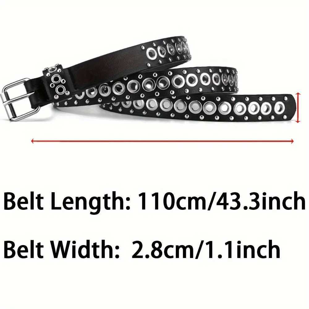 1/2pcs Womens Belt Fashionable Rivet Belt Personalized Needle Buckle Belt Street Trend Punk HipHop Style Y2K Belt Neutral Belts XJ250602