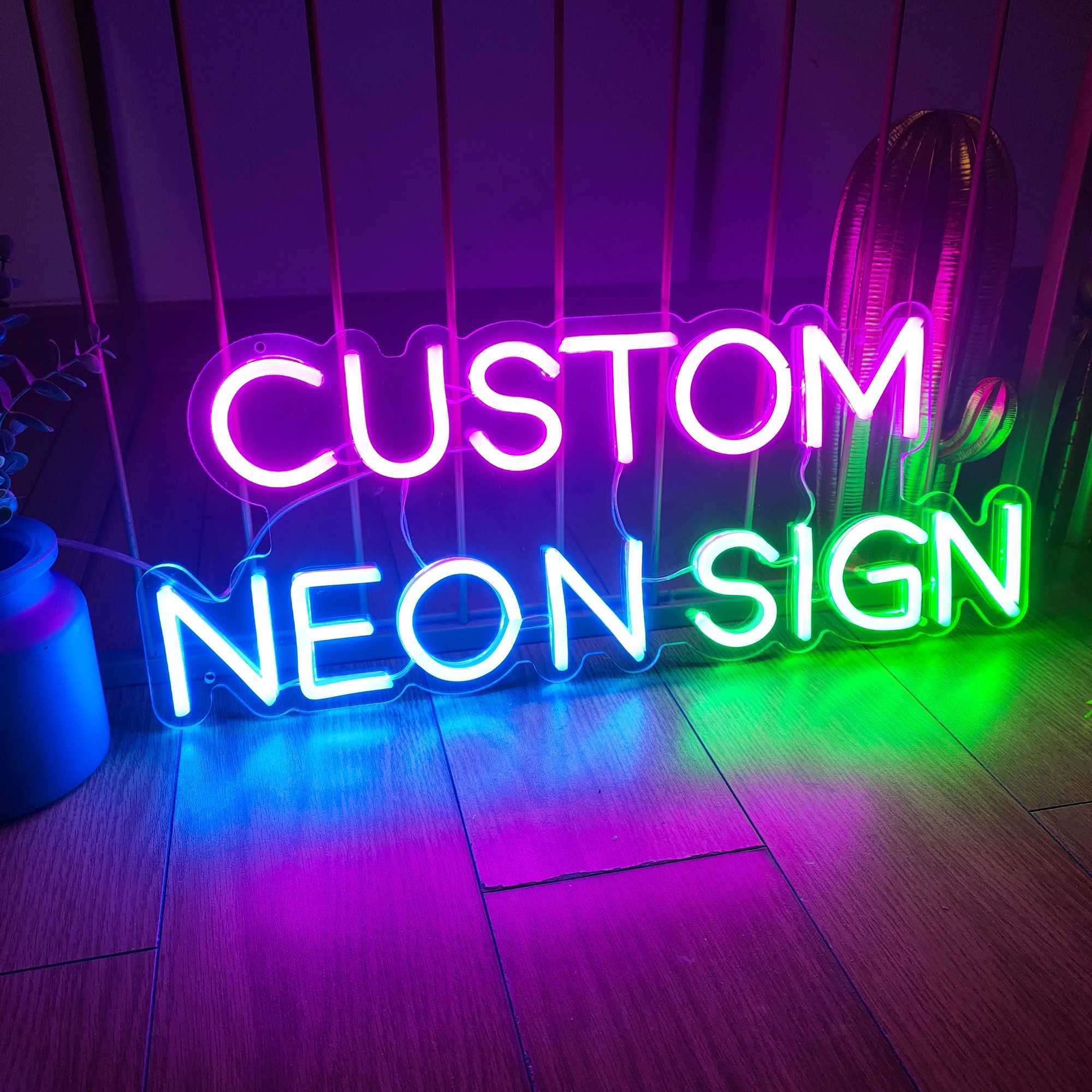 Custom Neon Sign Personalized Text Names Customized LED Neon Signs Birthday Wedding Party Bar Coffee Wall Light Decoration XJ250602