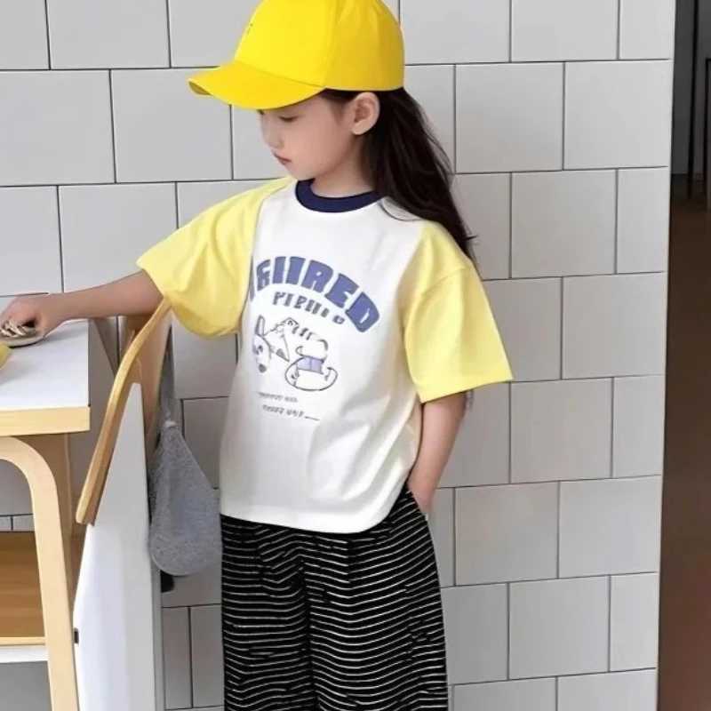 Summer Baby Girls Cotton Short Sleeve T-Shirt Kids Top 2025 New Kids T-Shirt Childrens Wear T250603