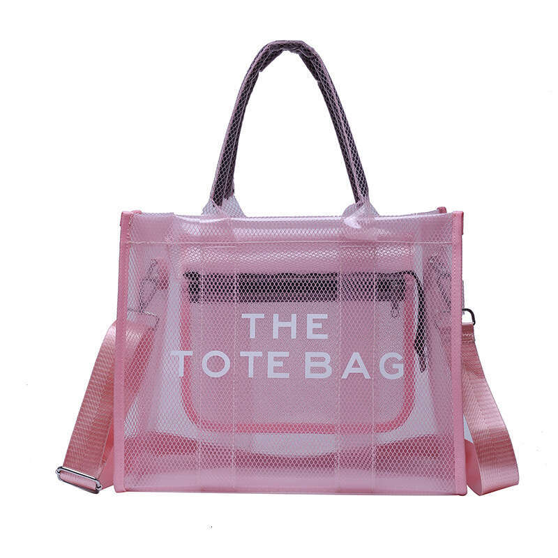 2023 New Fashion Women's Transparent PVC Jelly Dot Pattern Extra Large Hip - hop/Rock Style Crossbody Tote Bag for Home