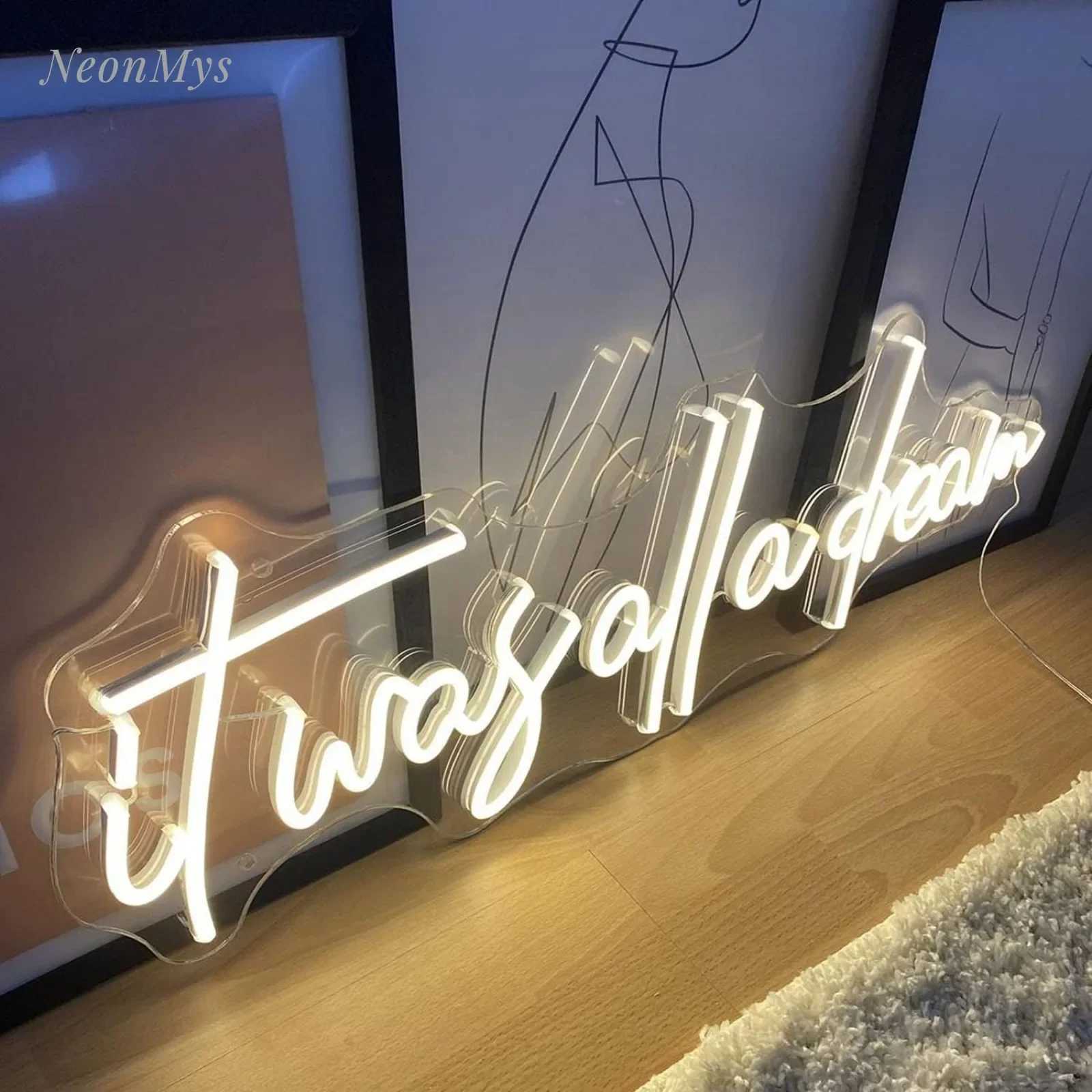 It Was All A Dream Neon Sign Flex LED Neon Light for Wall Decor USB LED Custom Neon Sign Home Party Room Bar Decoration XJ250602