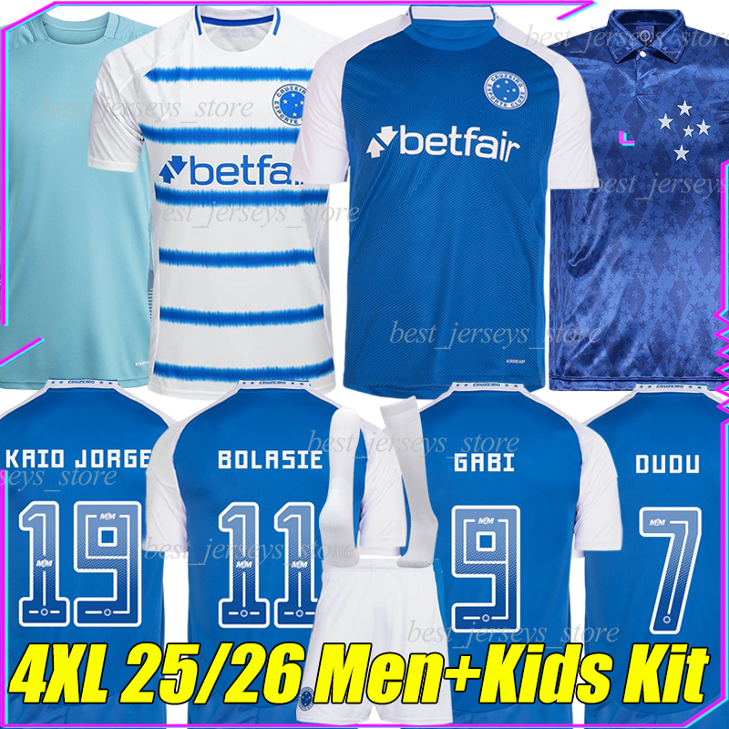4XL 2025/26 Cruzeiro EC GABI Soccer jerseys BOLASIE KAIO JORGE DUDU MARQUINHOS LAUTARO LUCAS ROMERO CHRISTIAN EDUARDO 1993 94 retro football shirt men kids kits socks