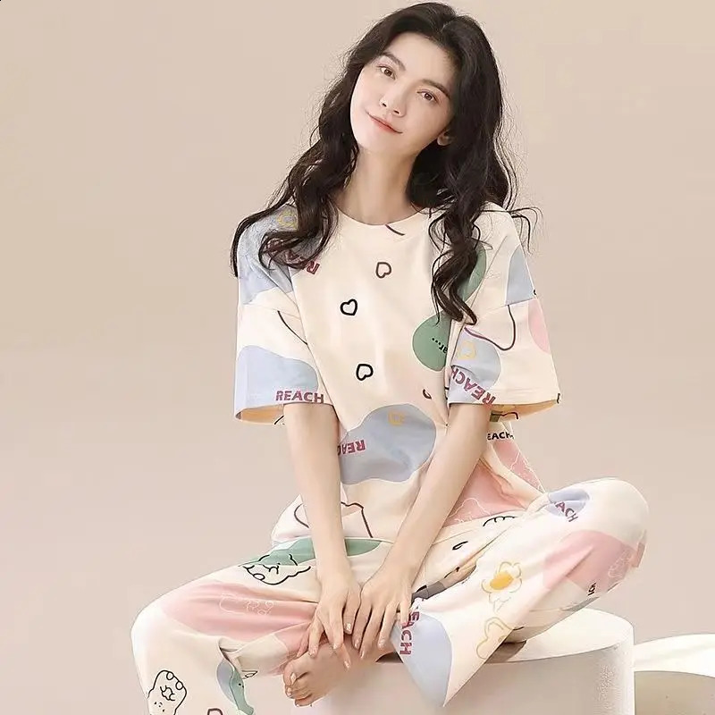 Womens Pajamas Loungewear Set Womens Spring Summer Loungewear Can Be Worn Outside Plus Size Loose Casual Loungewear 250530