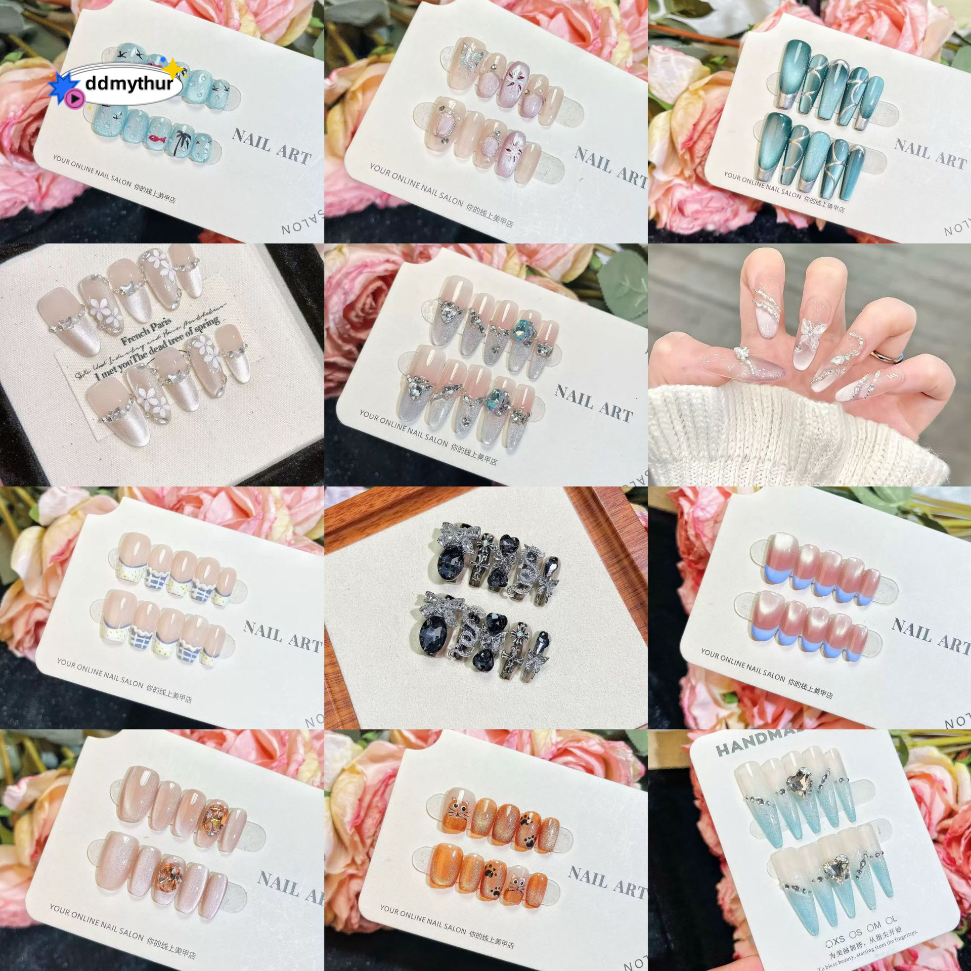 New Handmade Wearable Integrated Detachable Fake Nails Long Short Nail Stickers ddmythur