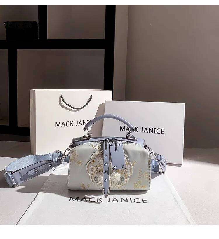 Fashion Embroidery Lace Floral Pillow Textured Leather Women's Handbag Shoulder Crossbody Lady Purse Female Casual Bag