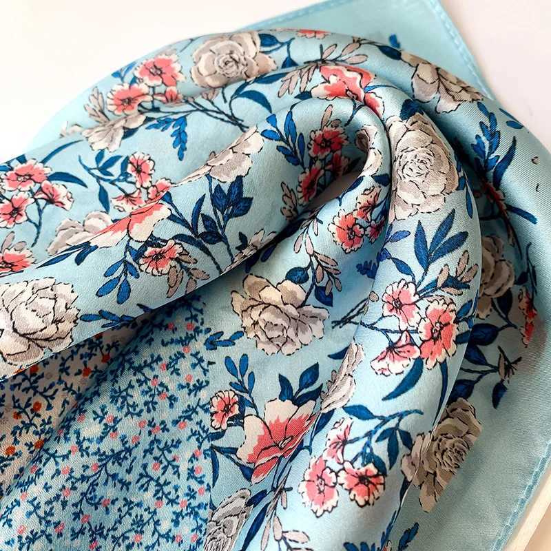 Fashion 100% Silk Satin Scarf Women Handkerchief Printed Bag Scarfs Female Square Head Bandana Small Neck Scarves For Ladies W250602