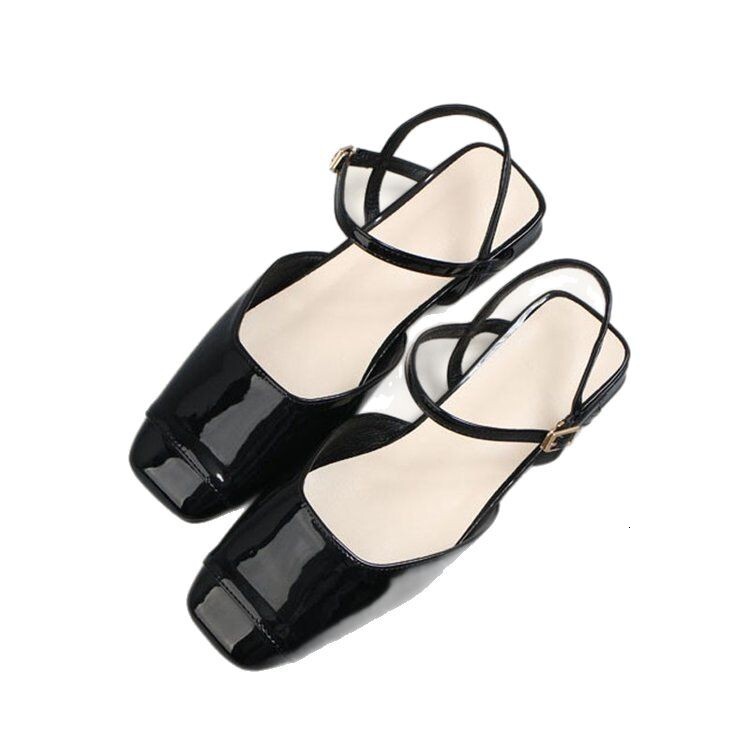 Style Square Toe Dress Sandals Women, Outdoor Wear, 2025 New Summer One-Strap French Flat Shoes for Women