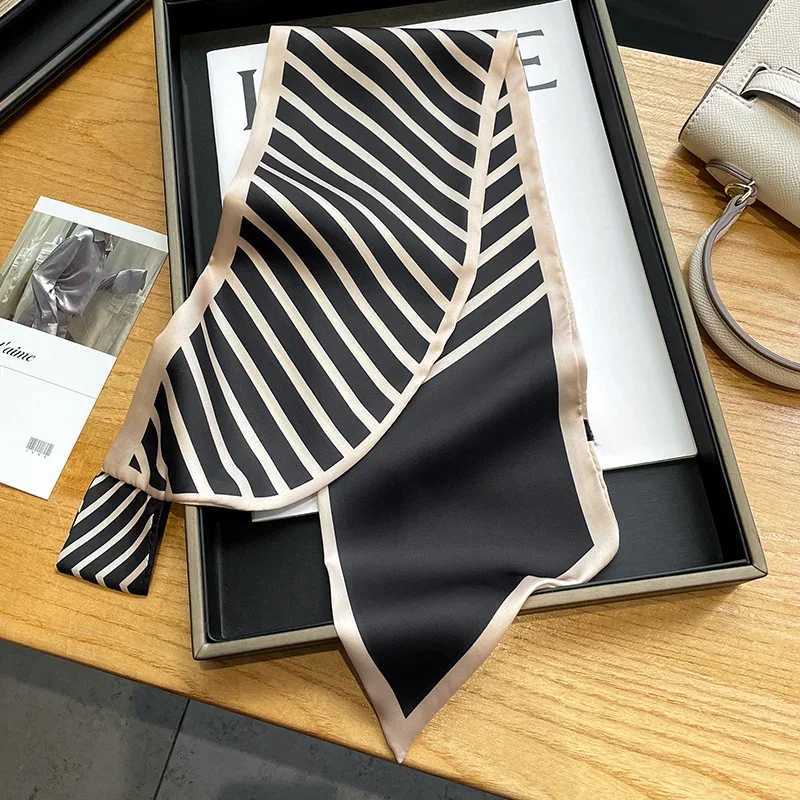 Spring/Summer 13*76cm Long Headband Fashion Ribbon Decorative Luxury Imitation Silk Scarf Womens Occupation Neckerchief W250602