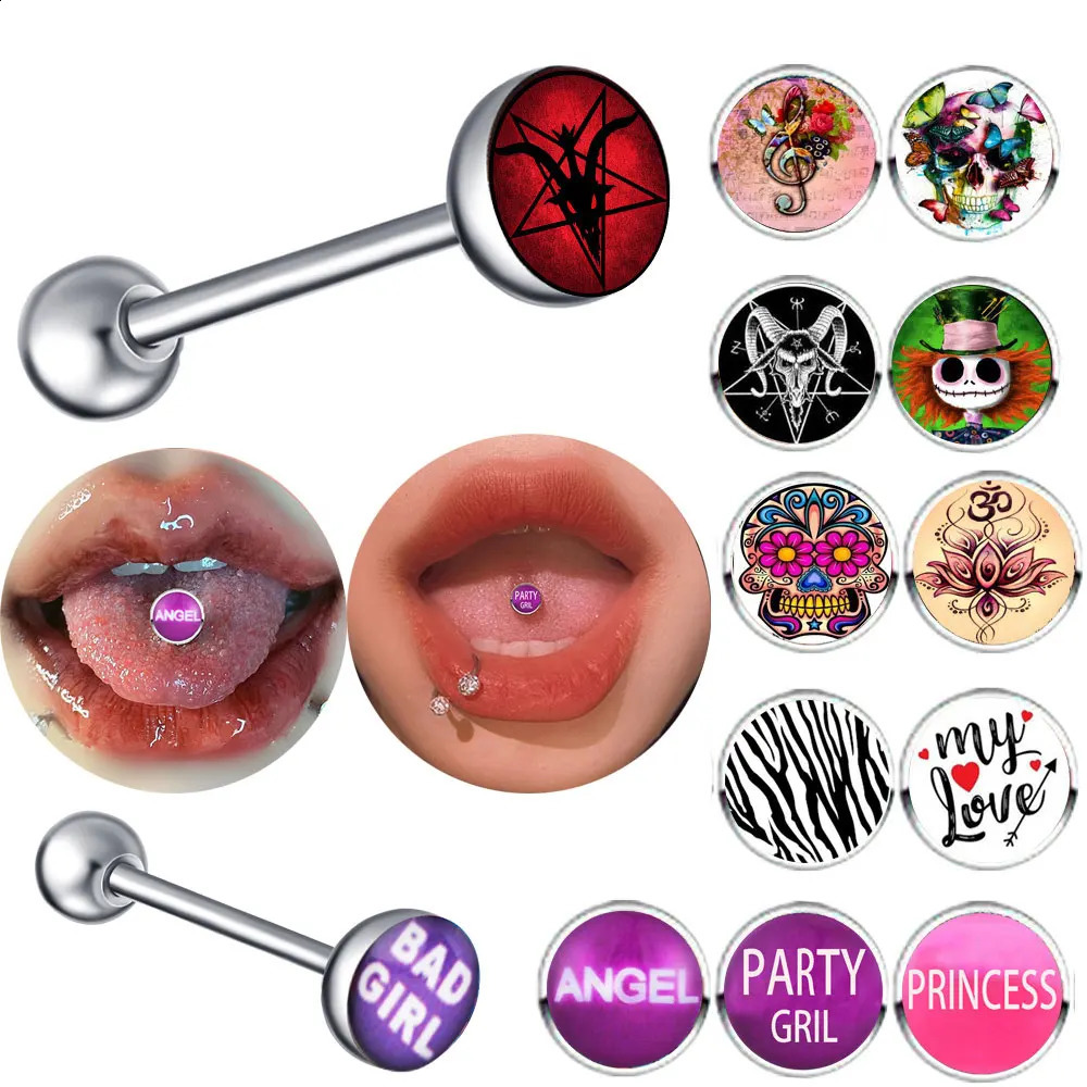 1PC Tongue Ring Piercing 316L Stainless Steel Cross Punk Girls Nightclub Bar Stud Tongue Barbell Piercing Body Jewelry 250530