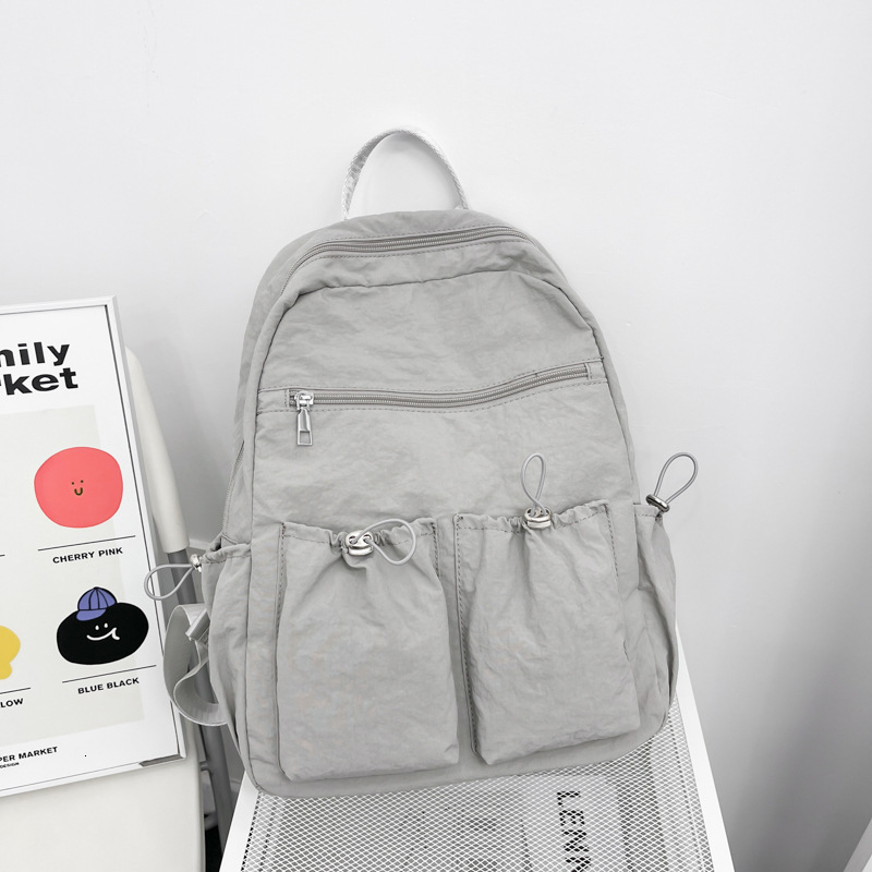 College Simple Style Versatile New Casual Large Capacity Double Shoulder Bag Middle Lightweight Travel Backpack for High School Students