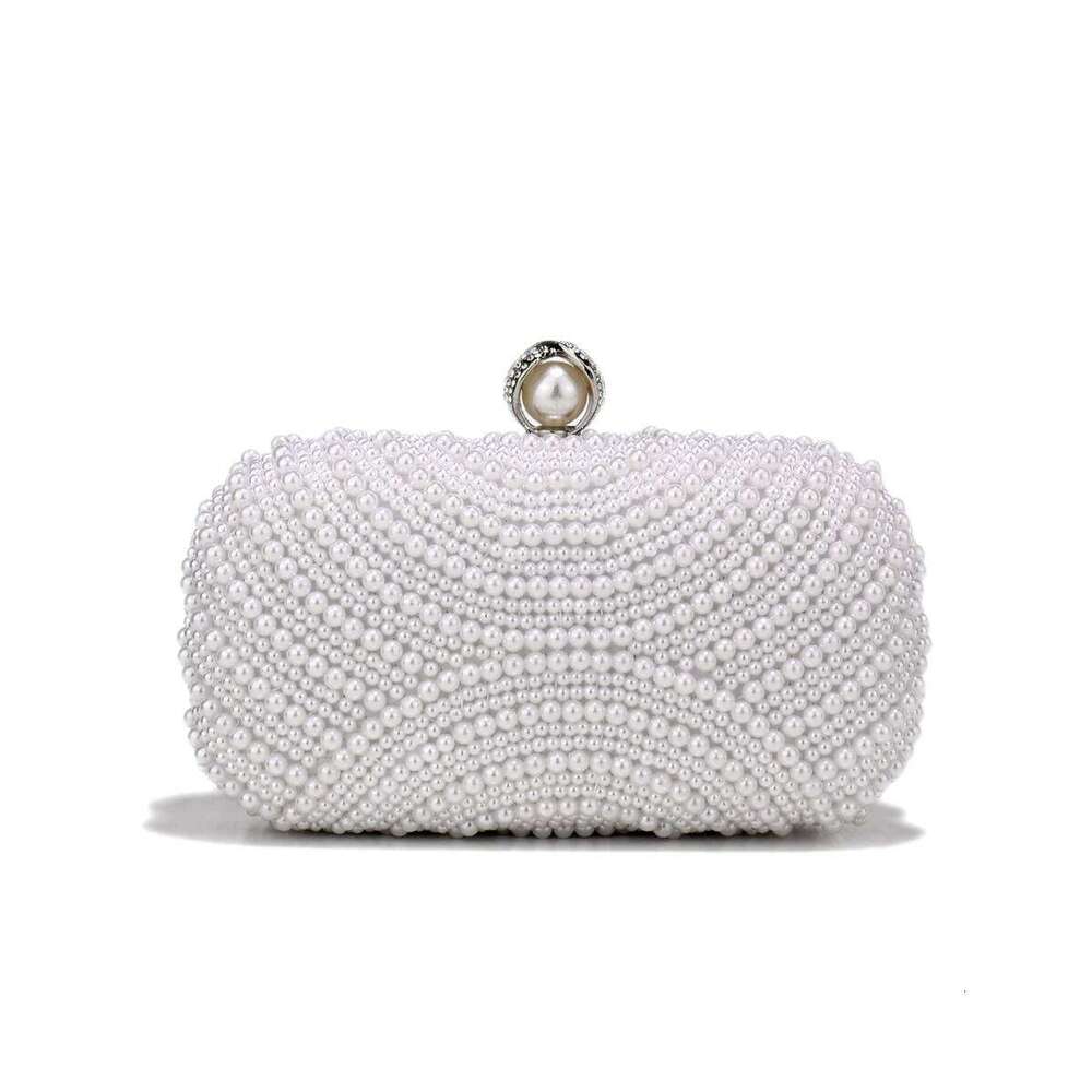 Ring Beaded Finger Women Clutch Party Evening Bags Pearl Dias Embroidery Handbags With Chain