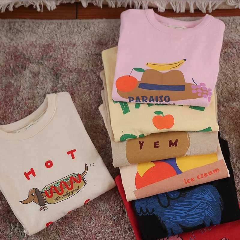 2024 Summer Kids Short Sleeve T-shirt Cartoon Letter Boys Girls Unisex O-Neck Tees Children Fashion Tops T250603