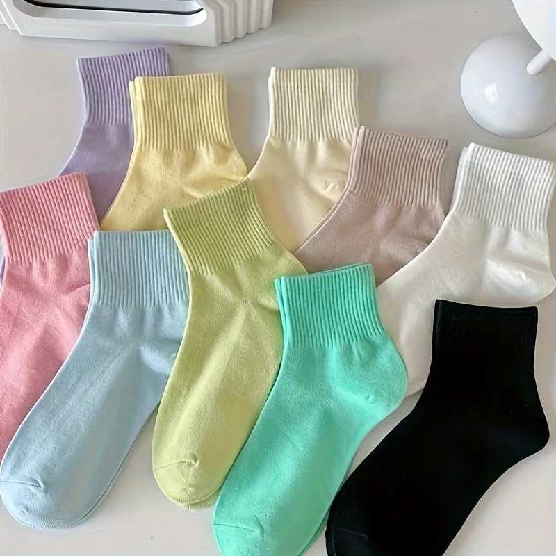 Womens Solid Socks Comfortable Breathable Colorful Casual Soft Vibrant Candy Colored Short Socks Cute All Season Girls Boat Socks T250602