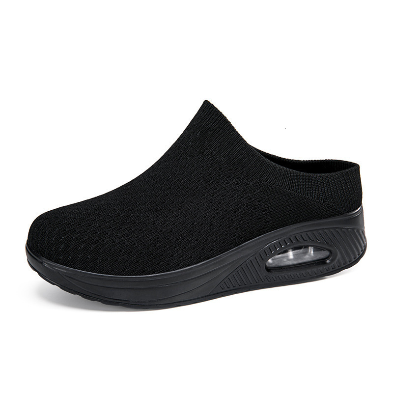 New Plus Size Flyknit Women S Thick Sole Height Increasing Slip On Lazy Breathable Mesh Casual Shoes Casual Sports Shoes For Women Ddmysaturn