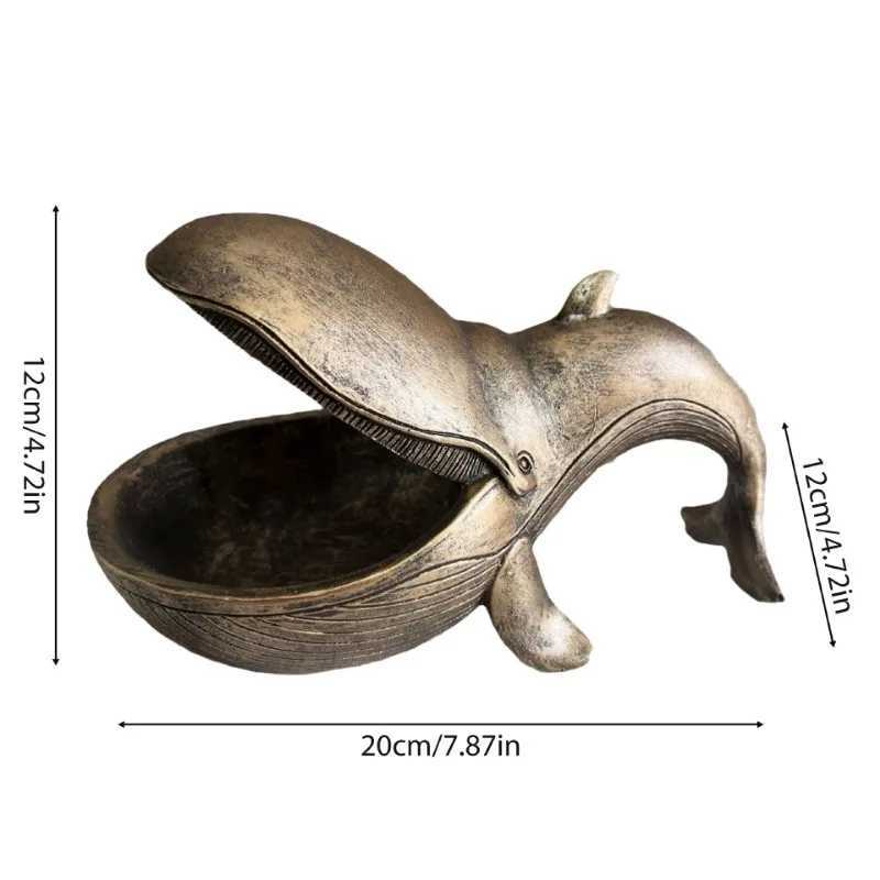 Wh Statue Resin Wh Figurine Fun Candy Dish He Decor Key Bowl for Entryway Table Big Mouth Sculpture Table Art Gifts Y250509