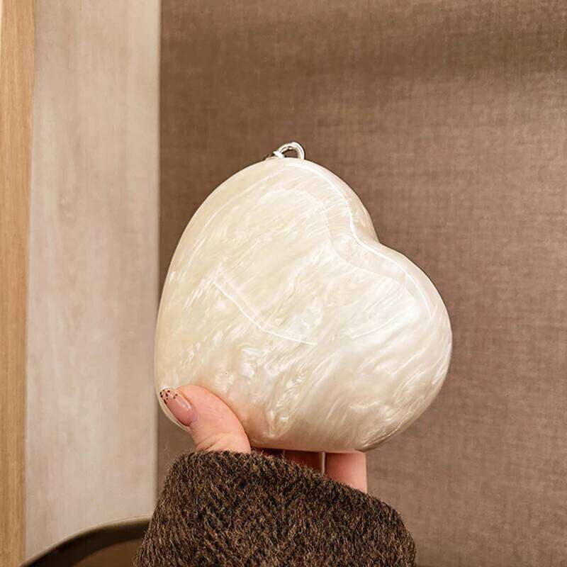 Hearts Designer Acrylic Clutch Pearl Chains Women Evening Party Bag 2025 New Fashion Shoulder Crossbody Bags Small Purse