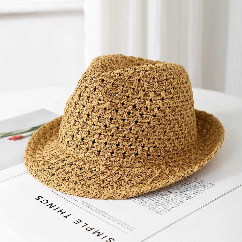 Womens Vintage Jazz-inspired Fisherman Bucket Hat Summer Breathable Sunscreen Sunshade Sun Hat W250602