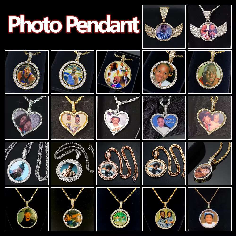 Blingbling Round Memory Photo Picture Pendant Iced Out Moissanite Diamond S925 Luxury Moissanite Pendant - view 4