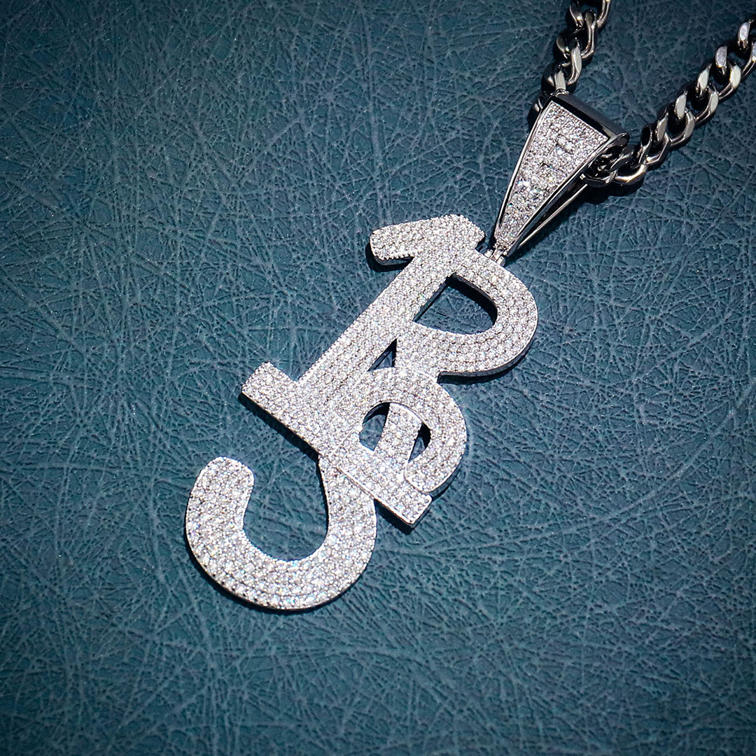 New Trending 925 Sterling Silver Custom Letters Pendant Necklace Iced Customize Name Hip Hop Jewelry DEF VVS Moissanite Diamond Pendants Charms