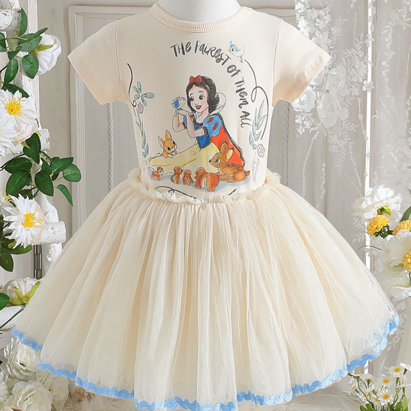 DISNEY kids designer clothes infant designer clothes short-sleeved Dress for Girls Summer Elsa princess dress kids clothes baby girl dress baby puffy 