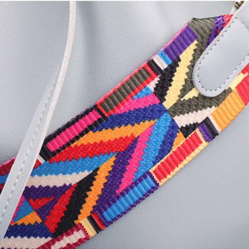 Fsislover Fashion Bucket Bag For Girls PU Leather Women Messenger Bags Colorful Strap Handbag Drop Shopping