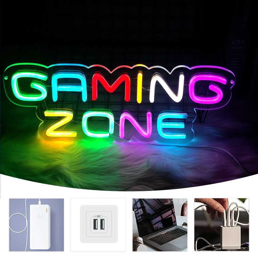 Gaming Zone Neon Sign LED Color Letter Light Used for Game Area Sign Bedroom Home Club Man Cave Decor Gifts for Friends. XJ250602