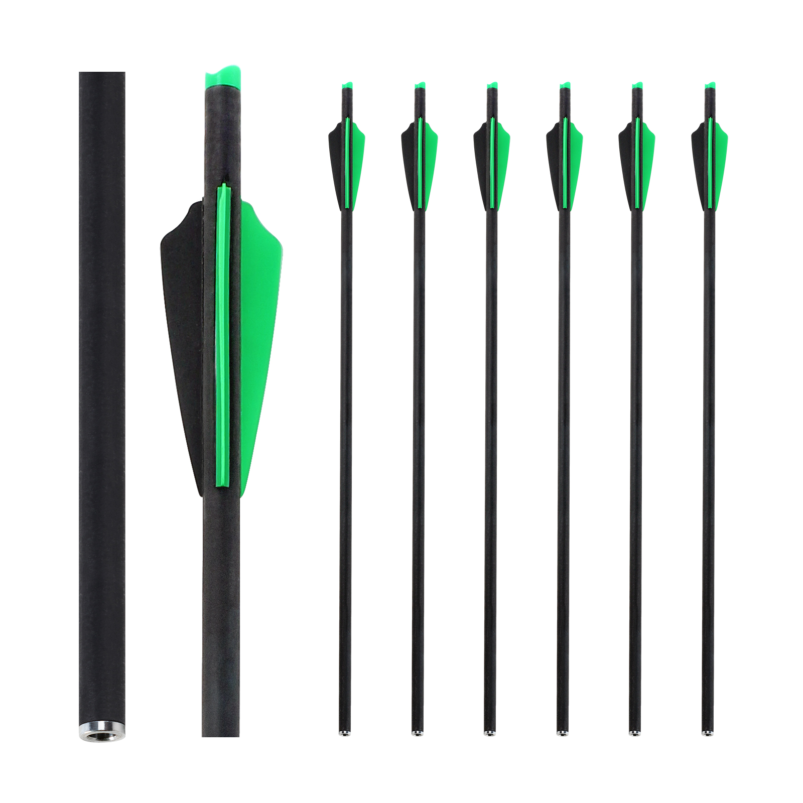 Crossbow Bolts without Arrow Tips 20 inch Carbon Crossbow Arrows Hunting Arrows for Crossbow Arrows Half-Moon Nocks Archery Arrow (Pack of 6)