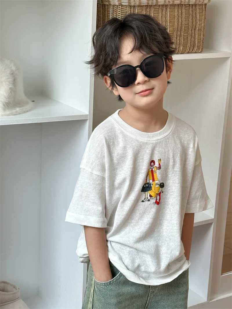 Children Clothing Kids 2024 Summer New Korean Style Short Sleeve Cartoon Printed T-shirt for Boys and Girls Cute Short Sleeve T250603