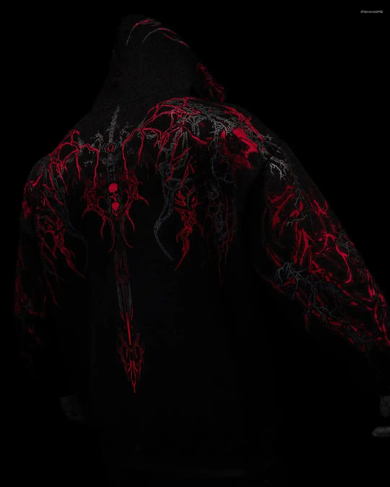 Men's Hoodies Breathedivinity Gothic Hoodie Oversized Fashion Long Sleeved Pullover Dark Textured Printed Gmy Men Sportswear Jacket