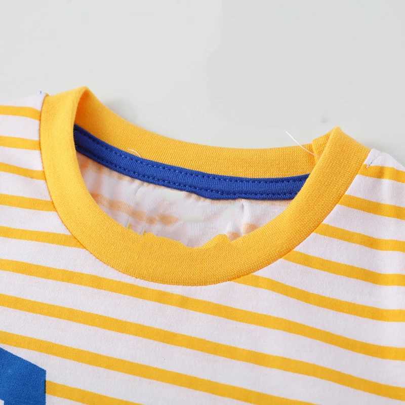 Little maven 2024 Summer Striped Kids Clothes Baby Boys Childrens Clothing Excavator T-shirts Cotton Kids 2-7 years T250603