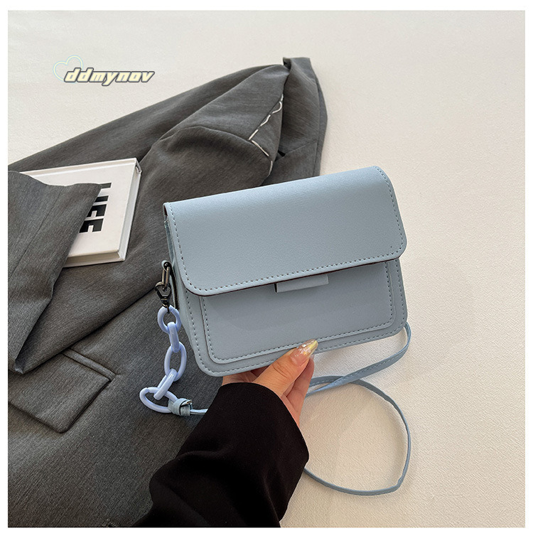 Fashion Versatile Shoulder for Women 2025 New Solid Color Casual Simple Small Square PU Crossbody Bag ddmynov