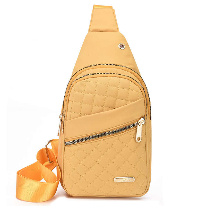 DHgargets New Multi-Layer Embroidery Women's Chest Bag Korean Style Large Capacity Outdoor Casual Crossbody Backpack Zipper Closure