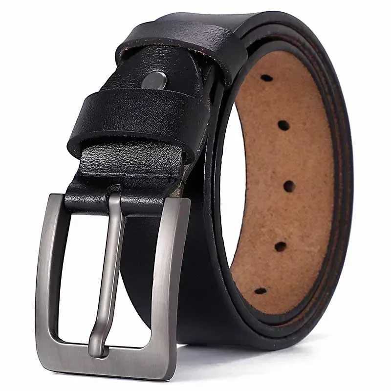 High Quality Real Genuine Leather Pin Buckle Mens Belts Waist for Jeans Plus Size LONG Large 130 140 150 160 170 cm Men BeltsXJ250602