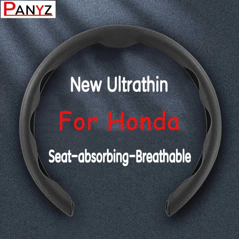 Leather Car Steering Wheel Cover Non-slip Breathable For Honda Civic Accord CRV HRV Jazz Odyssey City Vezel Polit Accessories R250603