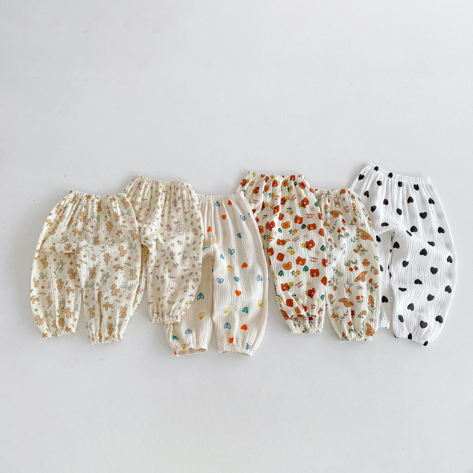 Baby Boys And Girls Summer Clothing Childrens Anti Mosquito Pants Loose Casual Printed Cartoon Trousers Kids Clothes Harem Pant 250526