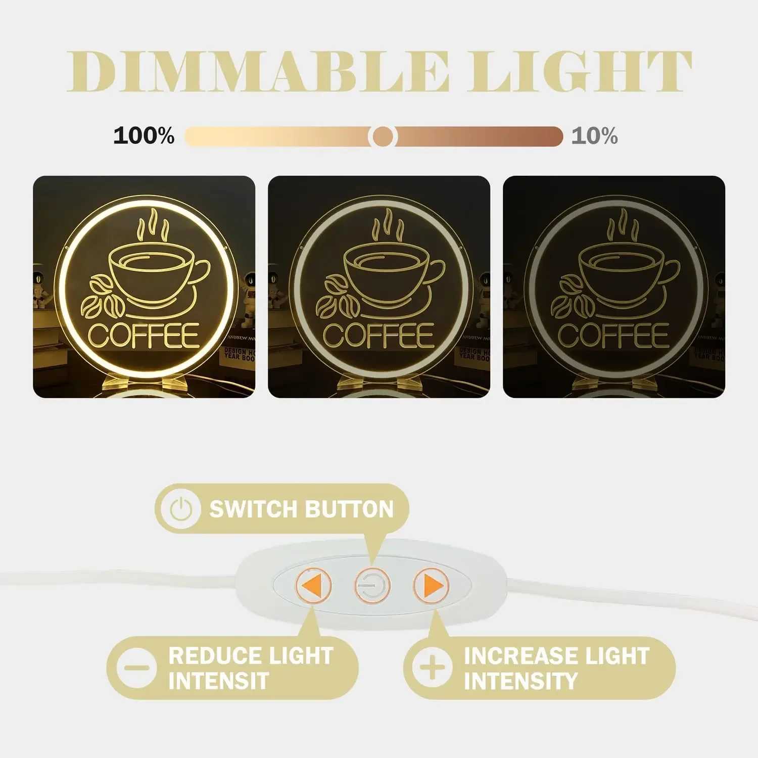 Coffee Neon Sign USB Powered LED Neon Light for Coffee Bar Cafe Home Bar Restaurant Business Coffee Neon Wall Decor XJ250602