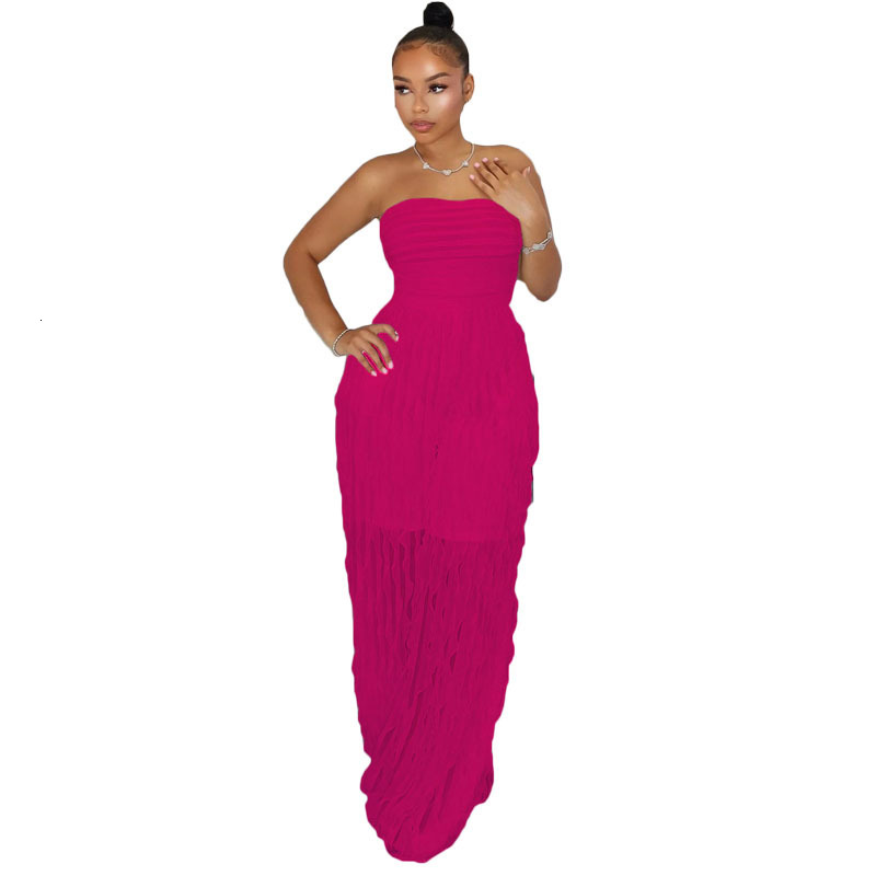 women's wear 2024 New Fashion Women's Sexy Strapless Waist-Cinching Sleeveless Wide-Leg Jumpsuit