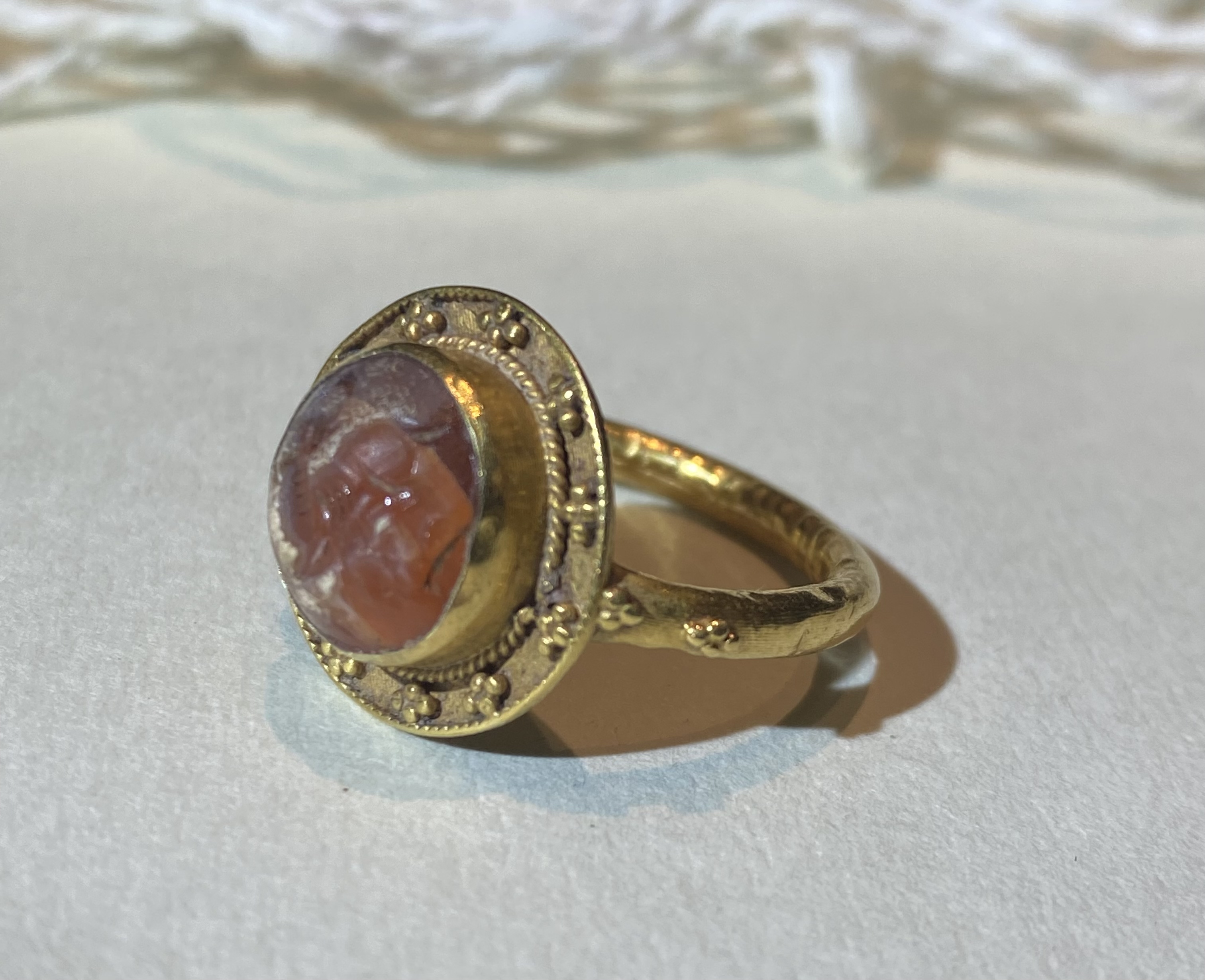 Sassanian Era Antiquity Signet Ring with Historical Symbolism