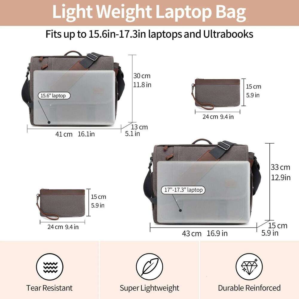 Waterproof Canvas For Men, Messenger Bag ,Shoulder Casual Computer Business Bag, Crazy Horse Cowhide