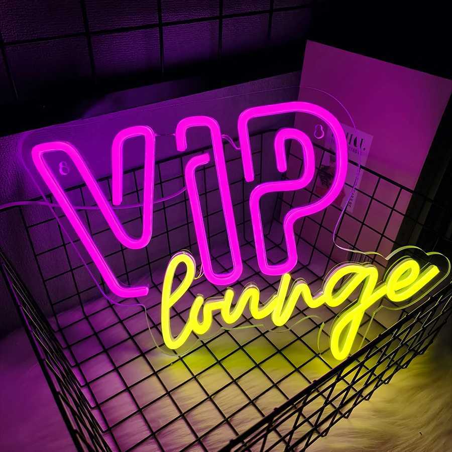 Vip Lounge Neon Sign Color LED Letter Light USB Powered Used for Business Clubs Hotels Bar Parties Rooms Vip Lounge Decor XJ250602